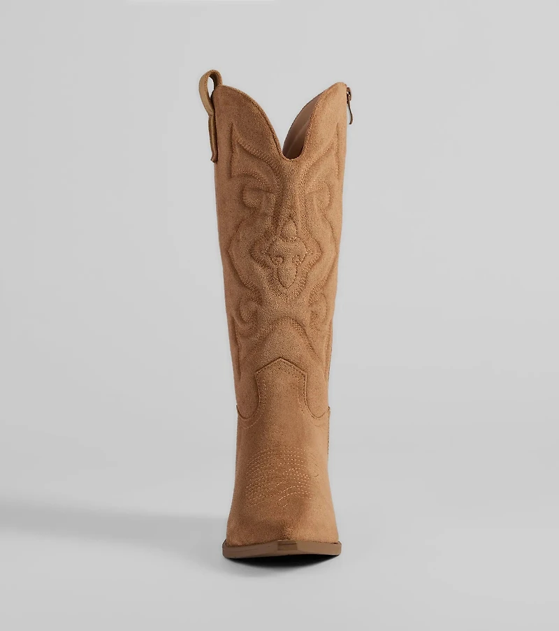 Country Threads Western Microsuede Cowboy Boots