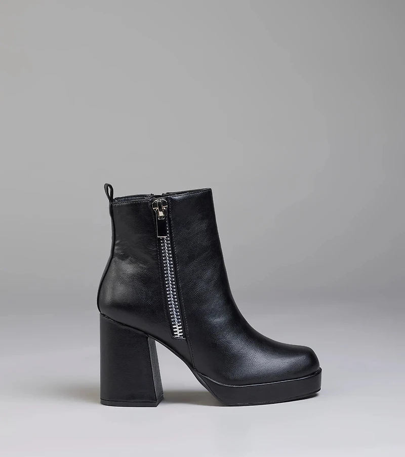 Bold Edge Platform Zipper Booties