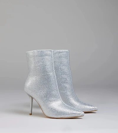 Bedazzled Allure Rhinestone Stiletto Booties