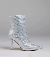Bedazzled Allure Rhinestone Stiletto Booties
