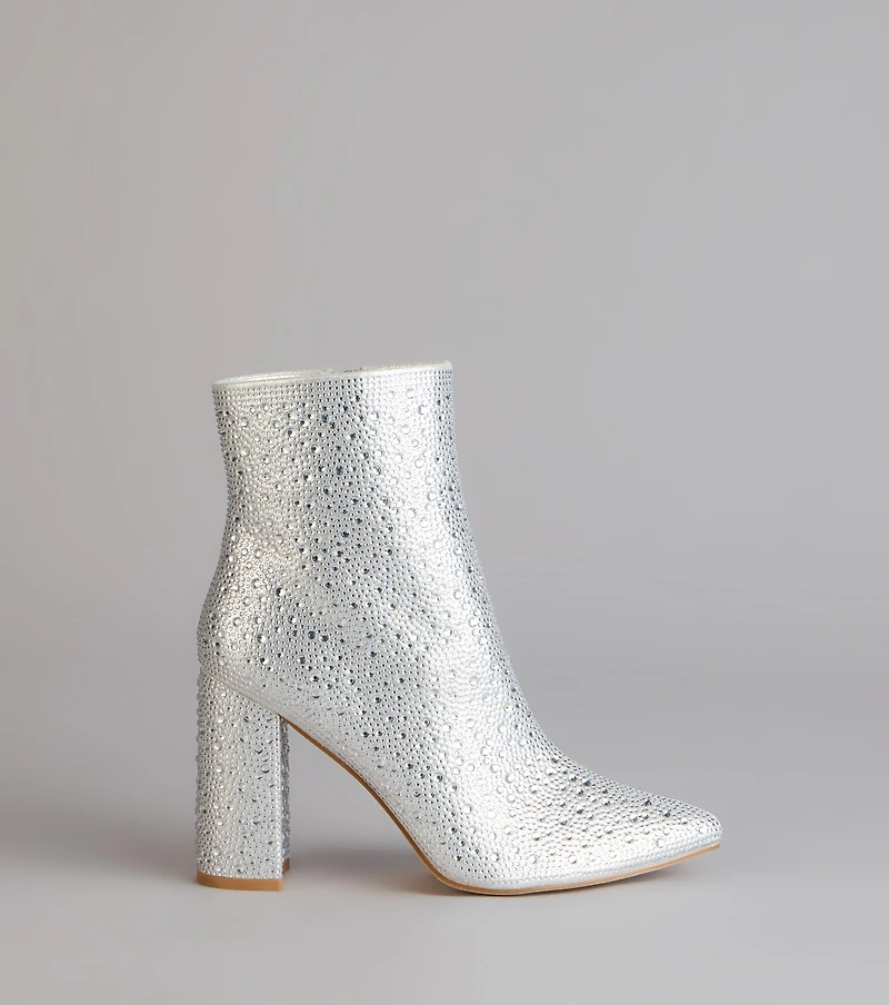 Starstruck Rhinestone Block Heel Booties