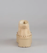 Frost Mode Microsuede Stud Platform Booties