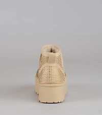 Snow Glow Platform Rhinestone Booties