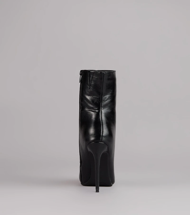 Bold Step Faux Leather Booties