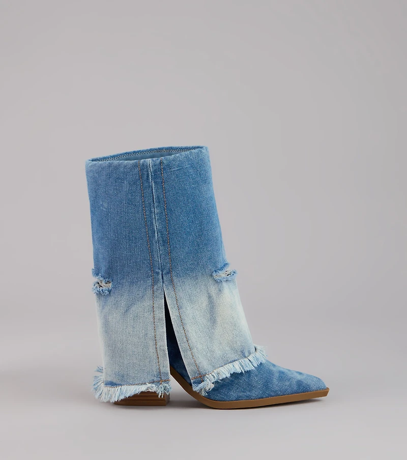 Fray All Day Denim Booties