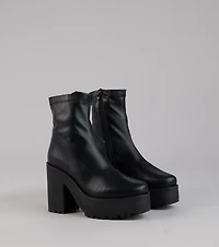 Power Stomp Platform Ankle Booties
