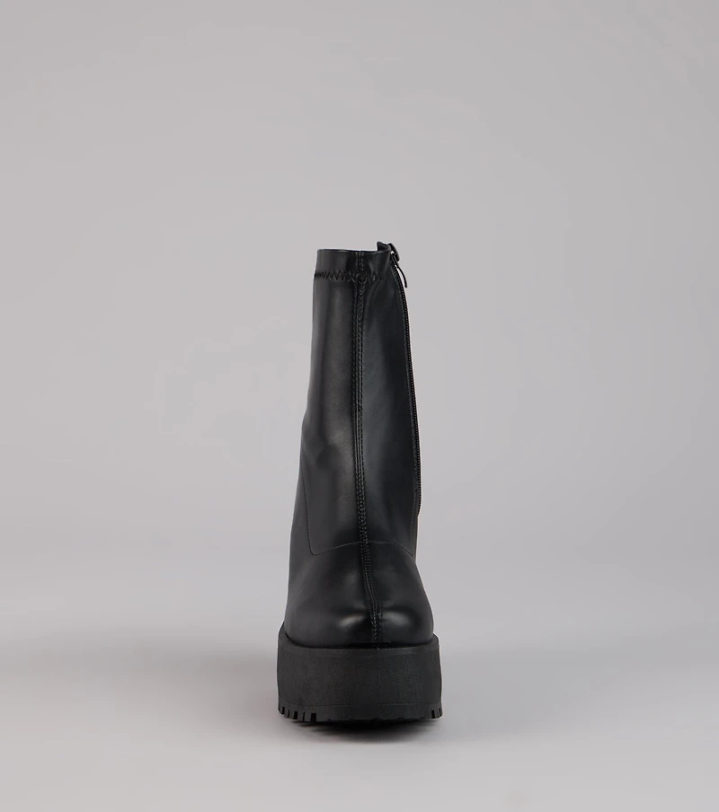 Power Stomp Platform Ankle Booties