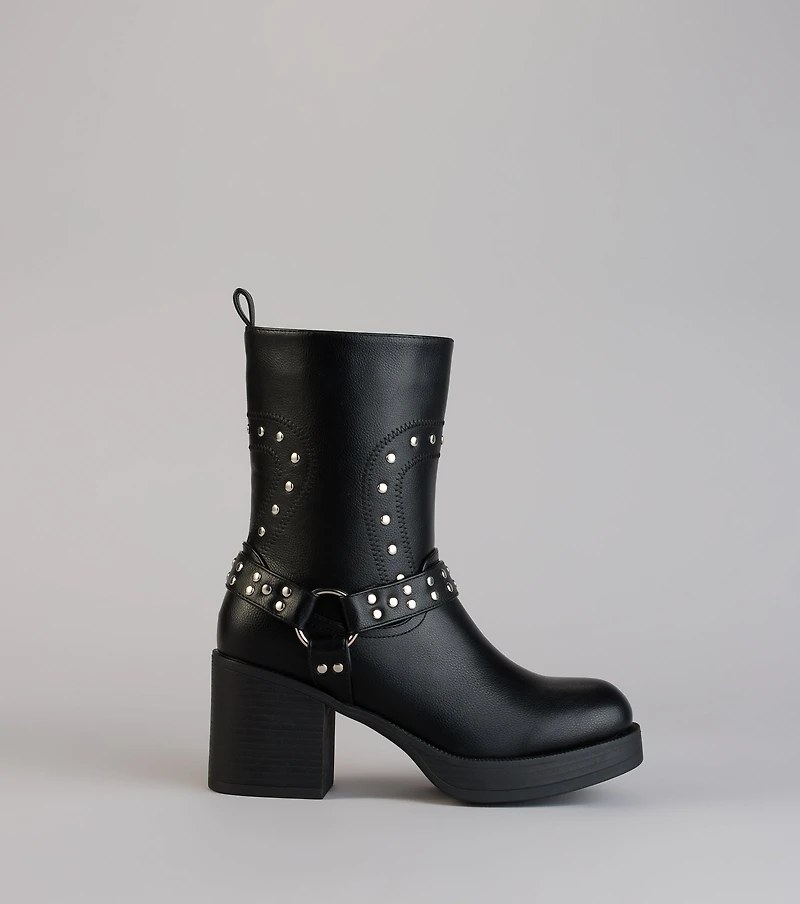 Bad Girl Energy Studded Moto Booties