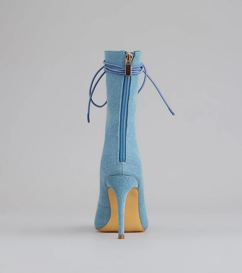 Lace It Up Stiletto Booties