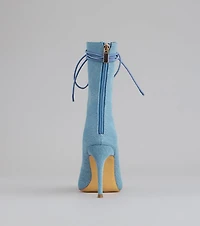 Lace It Up Stiletto Booties
