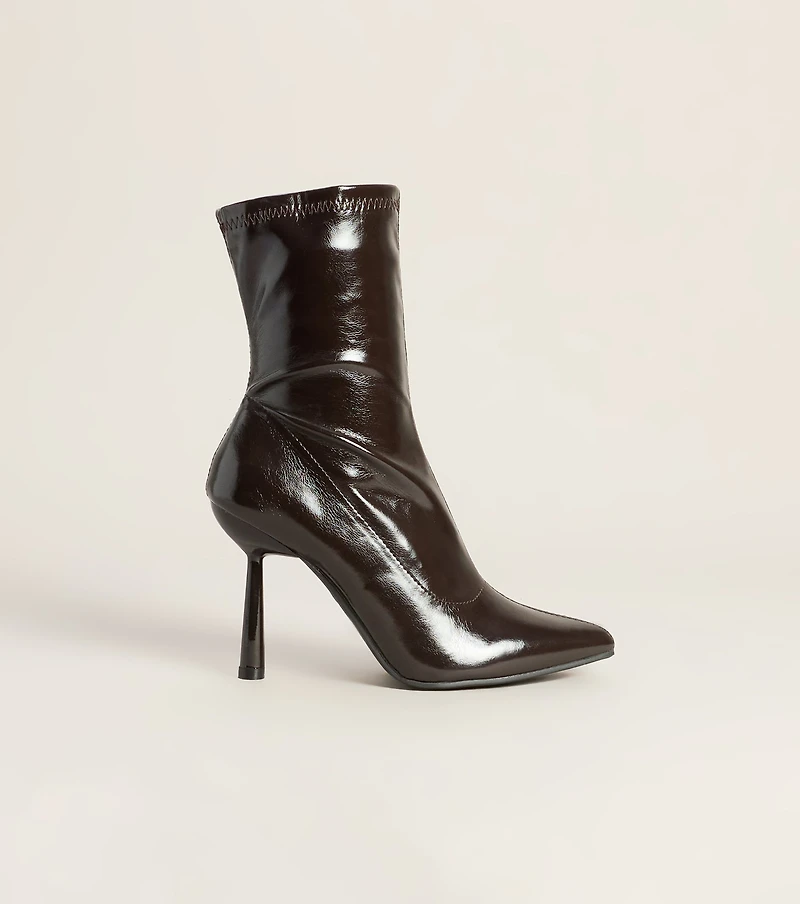 Sleek Stride Faux Leather Stiletto Booties