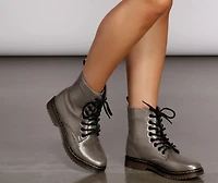 Glitter Glam Combat Boots