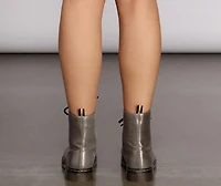Glitter Glam Combat Boots