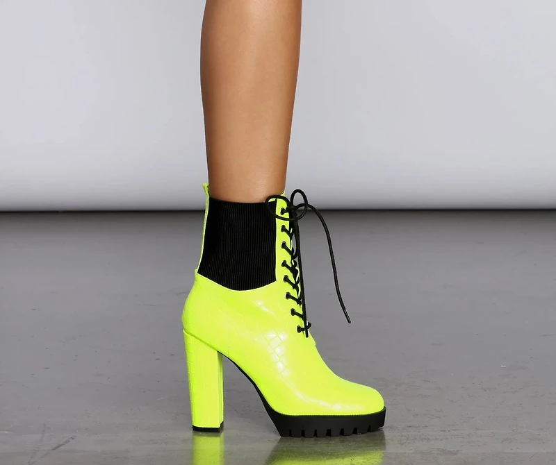 Ready To Rage Croc Lace Up Boots