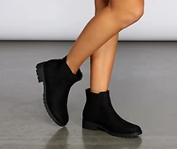 Easy Going Faux Suede Ankle Booties