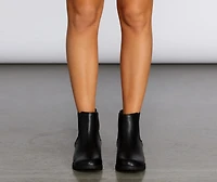 Easy Going Faux Leather Ankle Booties