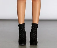 Walk The Lace Up Booties
