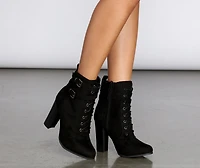 Walk The Lace Up Booties