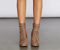 Walk The Lace Up Booties