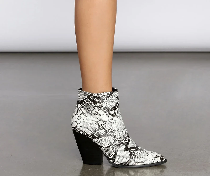 Cowgirl Snake Print Booties