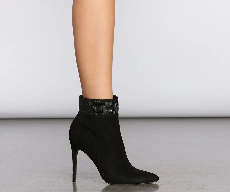 Rhinestone Cuff Stiletto Booties