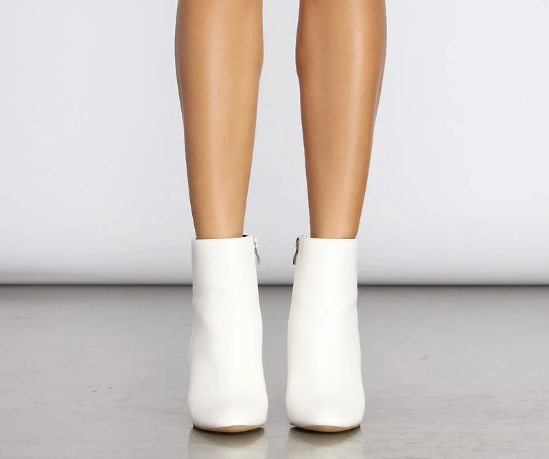 Come Thru Clear Heeled Booties