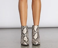 Goodnight Hiss Snake Print Booties