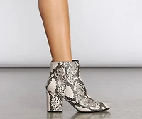 Goodnight Hiss Snake Print Booties