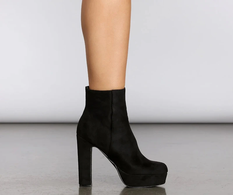 Throw Some Shade Suede Platform Booties