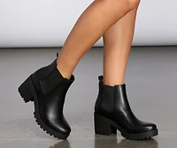 Step Up Faux Leather Booties