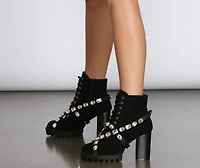 Gemstone Babe Faux Suede Lug Boots