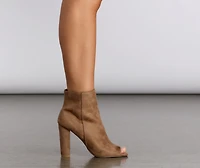 Peep Toe High Heel Ankle Booties