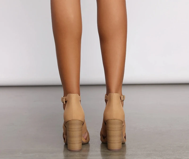Sunny Day Stunner Peep-Toe Cut-Out Heels