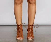 Faux Suede Lace Up Booties