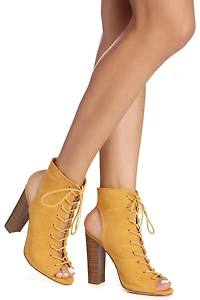 No Strings Lace Up Booties