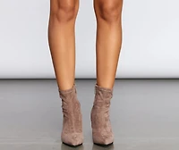Stride Faux Suede Booties