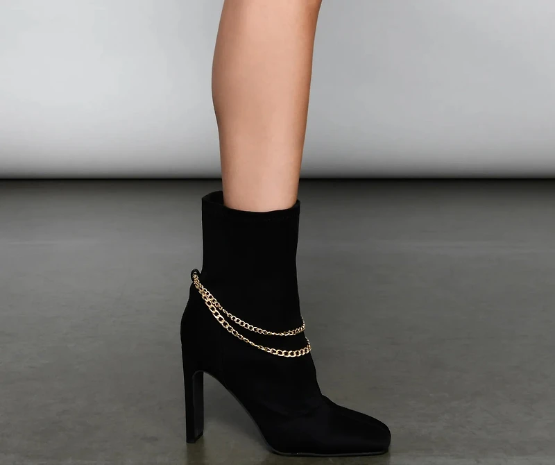 Stylish And Edgy Chain Link Booties