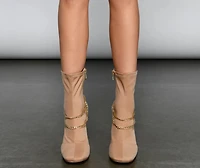Stylish And Edgy Chain Link Booties