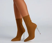 Chic the Streets Pointed Toe Lucite Booties