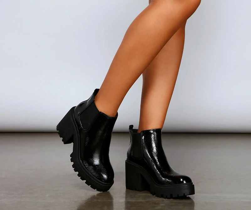 A Trendy Vibe Lug Sole Booties