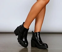 A Trendy Vibe Lug Sole Booties