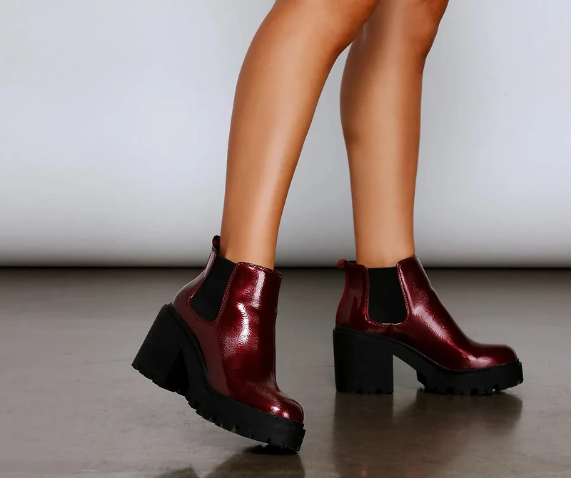 A Trendy Vibe Lug Sole Booties