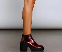 A Trendy Vibe Lug Sole Booties