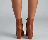On The Go Block Heel Platform Booties