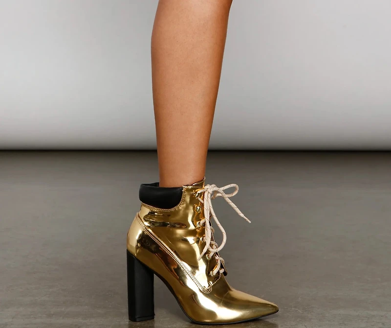 Futuristic Glamour Chrome Booties