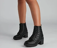 Everyday Edgy Lace-Up Booties
