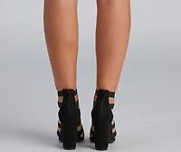 Strapped For Style Caged Block Heels