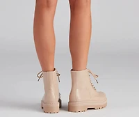 Croco Style Lug Sole Booties