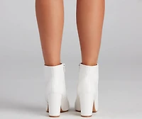 Style Goals Faux Leather Almond Toe Booties