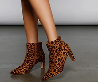 Purrfect Look Leopard Print Booties